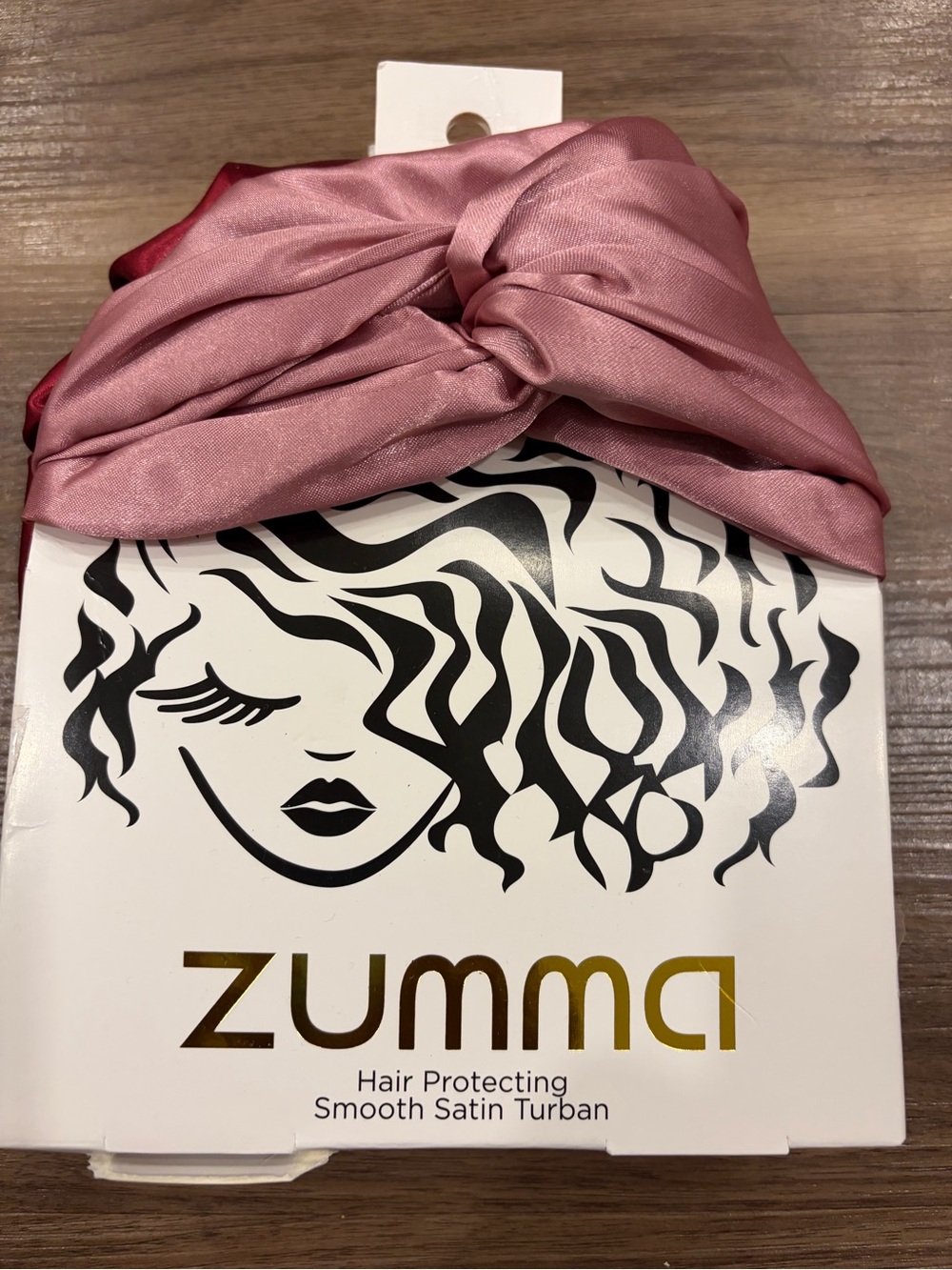 Satin Turban Hair Protector in Dusty Rose